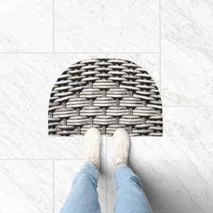 Gray Woven Texture – Modern Abstract Pattern Doormat
