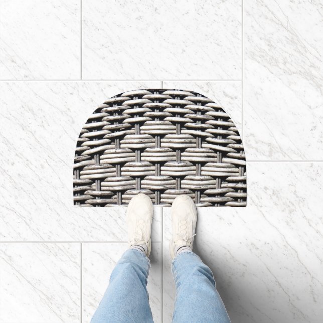 Gray Woven Texture – Modern Abstract Pattern Doormat (Indoor)