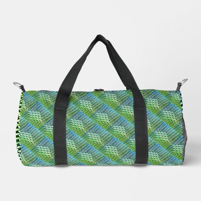 Gray Woven Texture – Modern Abstract Pattern Duffle Bag (Front)