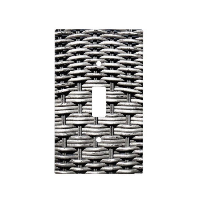 Gray Woven Texture – Modern Abstract Pattern Light Switch Cover (Front)