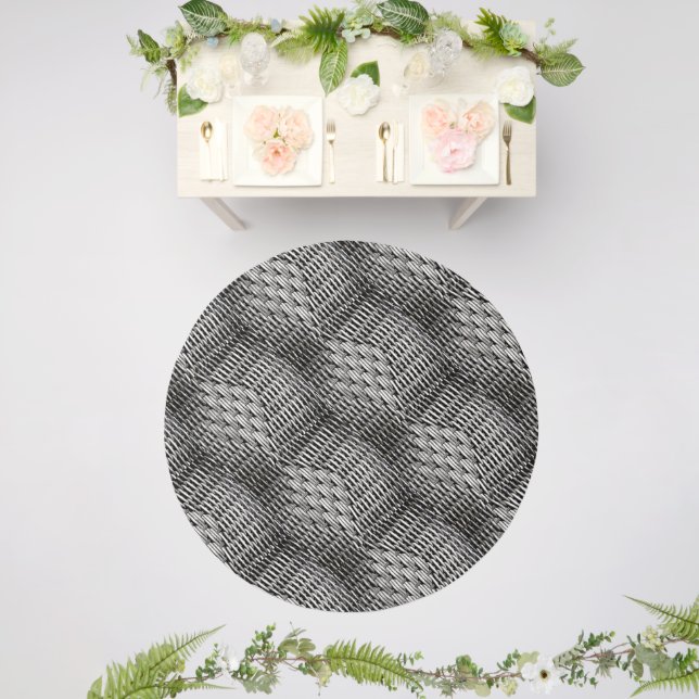 Gray Woven Texture – Modern Abstract Pattern Outdoor Rug (Insitu (Wedding 2))