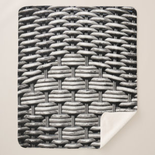 Gray Woven Texture – Modern Abstract Pattern Sherpa Blanket