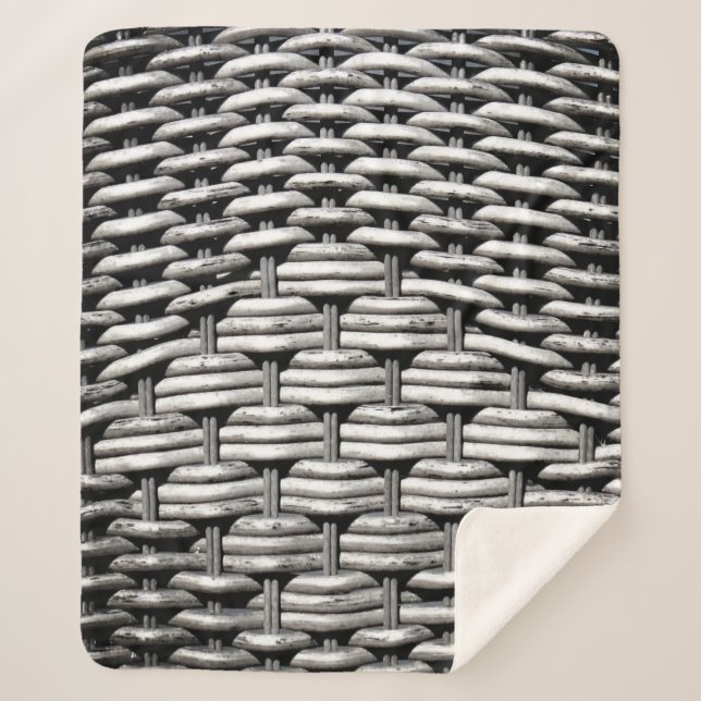Gray Woven Texture – Modern Abstract Pattern Sherpa Blanket (Front)