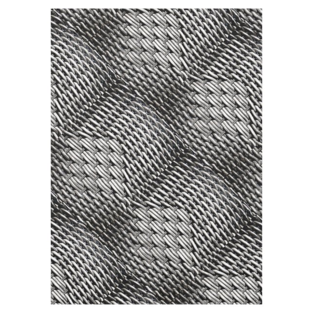 Gray Woven Texture – Modern Abstract Pattern Tablecloth (Front)