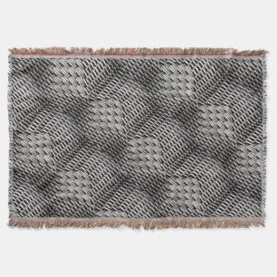 Gray Woven Texture – Modern Abstract Pattern Throw Blanket