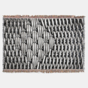 Gray Woven Texture – Modern Abstract Pattern Throw Blanket