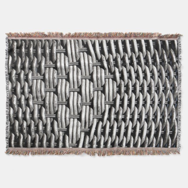 Gray Woven Texture – Modern Abstract Pattern Throw Blanket (Front)