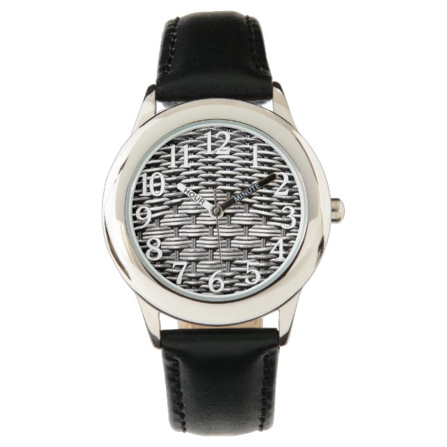 Gray Woven Texture – Modern Abstract Pattern Watch (Front)