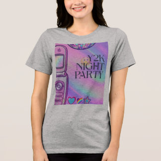Gray Y2K Night Party T-Shirt Tri-Blend Shirt
