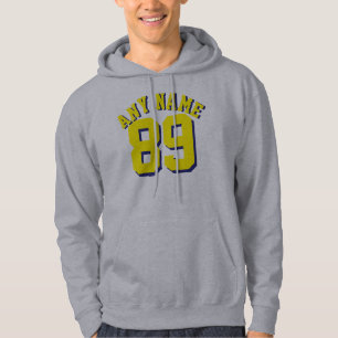 Gray & Yellow Adults Sports Jersey Design Hoodie
