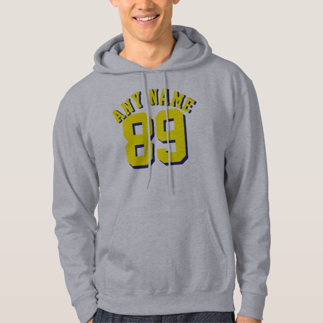 Gray & Yellow Adults | Sports Jersey Design Hoodie (Front)