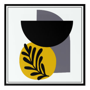 Gray, Yellow, and Black Acrylic Wall Art