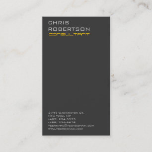 Gray Yellow Attractive Charming Business Card
