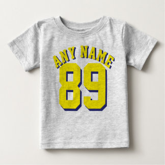 Gray & Yellow Baby | Sports Jersey Design Baby T-Shirt
