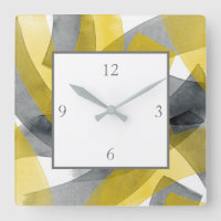 Gray Yellow Black Abstract Brushstrokes