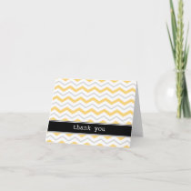 Gray & Yellow Chevron custom Thank You Cards