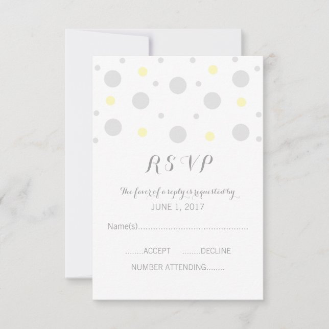 Gray Yellow Confetti Response Card (Front)