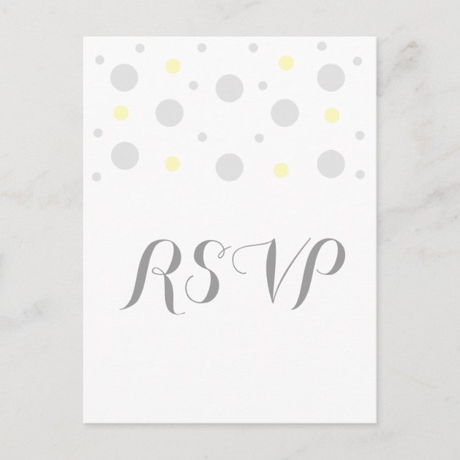 Gray Yellow Confetti Response Postcard (Front)