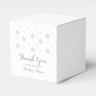 Gray Yellow Confetti Wedding Favor Boxes