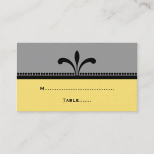 Gray/Yellow Fancy Art Deco Place Cards