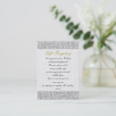 Gray Yellow  FAUX ribbon diamante buckle Wedding Business Card (Standing Front)