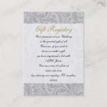 Gray Yellow  FAUX ribbon diamante buckle Wedding Business Card