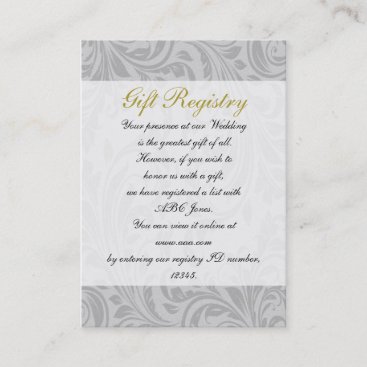 Gray Yellow  FAUX ribbon diamante buckle Wedding Business Card