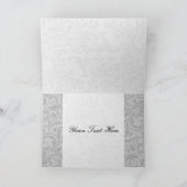 Gray Yellow FAUX ribbon diamond Wedding buckle Thank You Card (Inside)