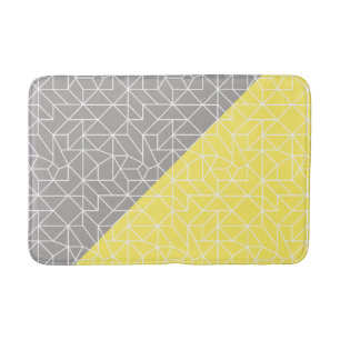 Gray & Yellow Geometric Bath/Shower Mat
