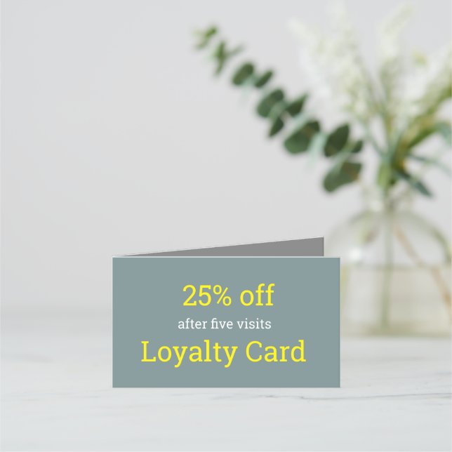  Gray yellow  -minimalist  Loyalty Card (Front)