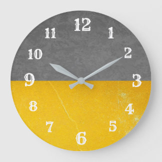 Gray & yellow Modern Wall clock