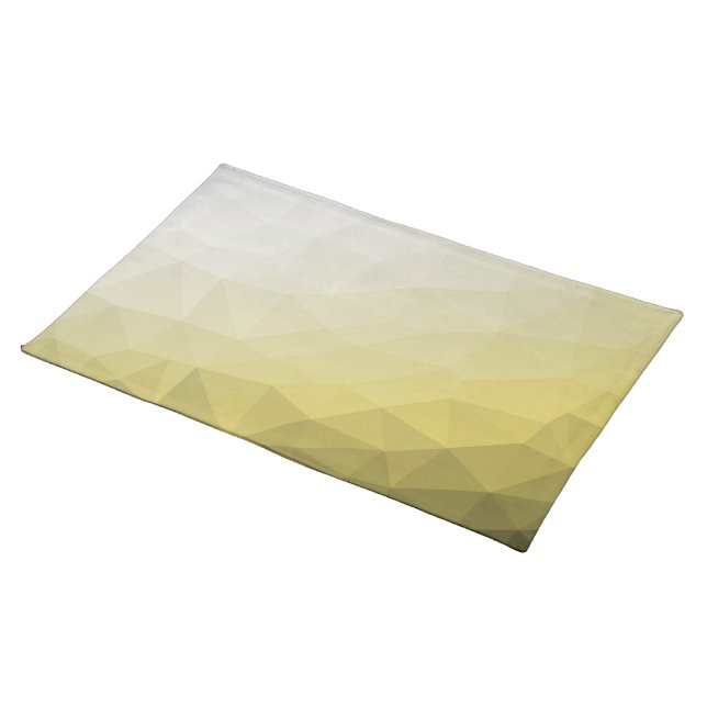 Gray Yellow ombre Mesh cool elegant Pattern Cloth Placemat (On Table)