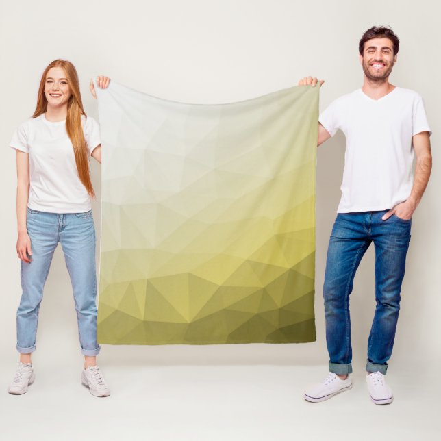 Gray Yellow ombre Mesh cool elegant Pattern Fleece Blanket (In Situ)