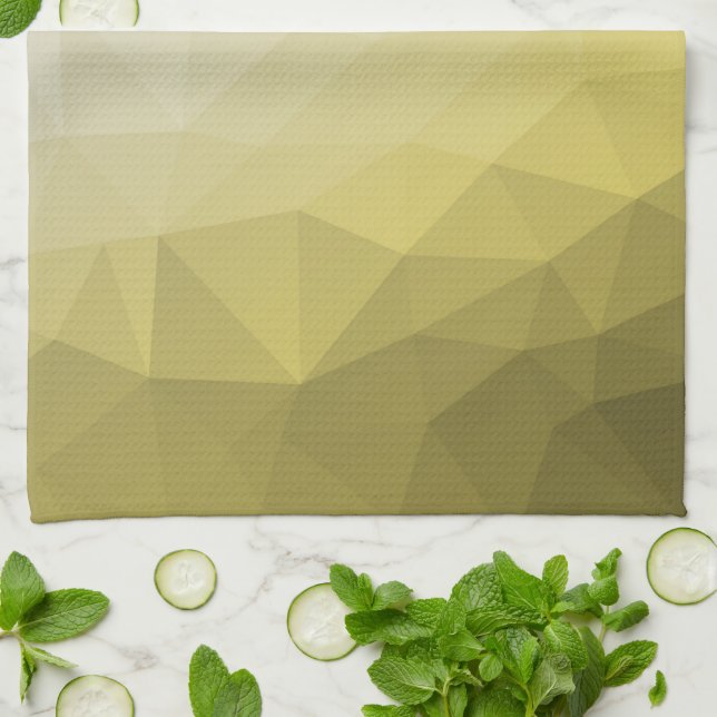 Gray Yellow ombre Mesh cool elegant Pattern Kitchen Towel (Folded)