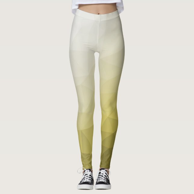 Gray Yellow ombre Mesh cool elegant Pattern Leggings (Front)