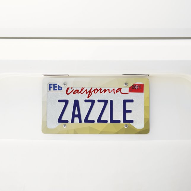 Gray Yellow ombre Mesh cool elegant Pattern License Plate Frame (On Car)