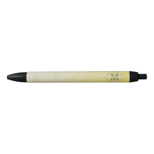 Gray Yellow ombre Mesh cool Pattern Monogram Black Ink Pen