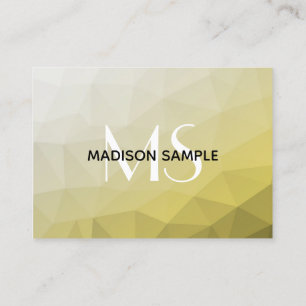 Gray Yellow ombre Mesh cool Pattern Monogram Business Card