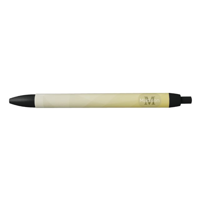 Gray Yellow ombre Mesh cool Pattern Monogram Pen (Front)