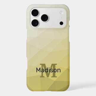 Gray Yellow ombre Mesh Pattern Monogram iPhone 17 Pro Max Case