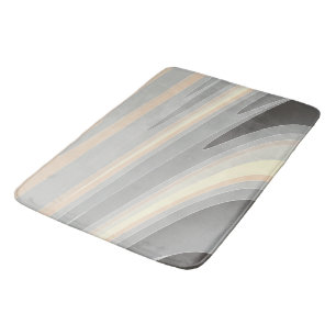 gray yellow pink waves bath mat