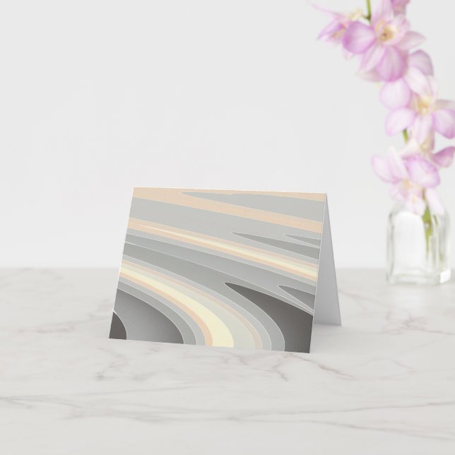 gray yellow pink waves card (Orchid)