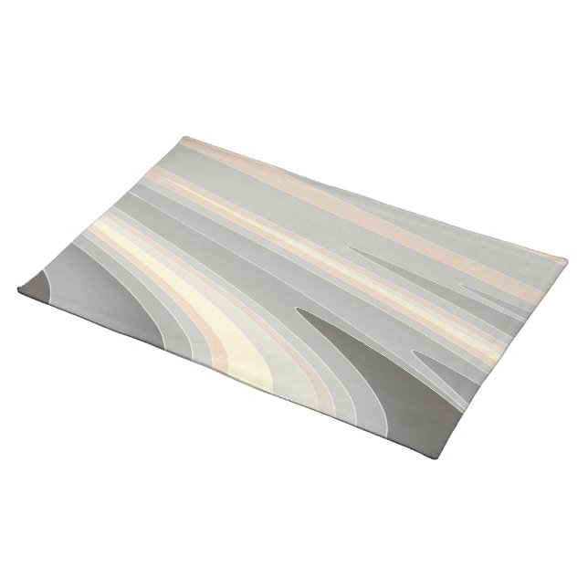 gray yellow pink waves cloth placemat (On Table)