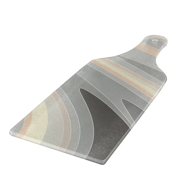 gray yellow pink waves cutting board (Corner)