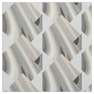 gray yellow pink waves fabric