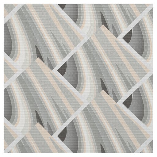gray yellow pink waves fabric