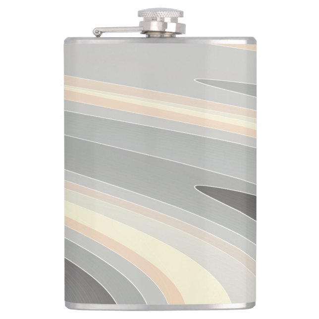 gray yellow pink waves flask (Front)