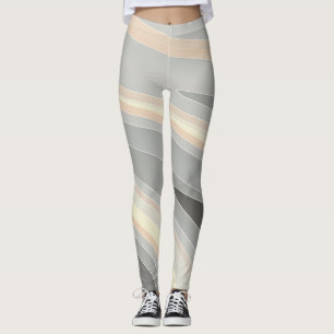 gray yellow pink waves leggings