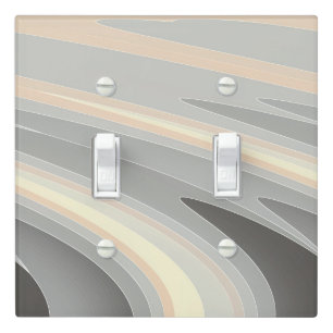 gray yellow pink waves light switch cover