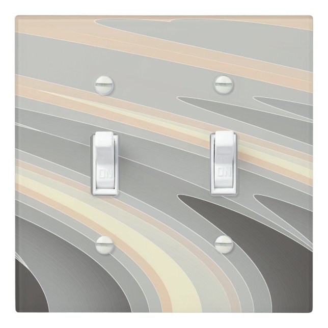 gray yellow pink waves light switch cover (In Situ)